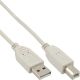 USB 2.0 A verloopkabel USB B M/M 1.8mtr grijs*