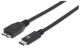 USB 3.1 C verloopkabel Micro B M/M  Gen.2 -2mtr zwart