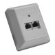 Modulair aansluitdoos anloog/isdn 2-voudig opbouw schroef.
