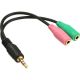 Audio headset adapterkabel 3.5mm 1xmale 4-voudig> 2xfemale