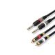 Cinch verloopkabel 2xcinch male >> 2x6.3mm mono male 3m*
