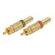 CINCH STEKKER MALE ROOD VERGULD VOOR 8MM KABEL*