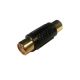 Cinch verloopadapter Cinch F/F verguld