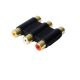 Cinch verloopadapter Cinch 3x F/F verguld