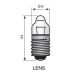 LAMPJE E10- 3.7V 300mA MET LENS AFMETING:24X9MMØ