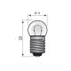 LAMPJE E10- 6V 500mA 3.0W BOL AFMETING:23X11MMØ