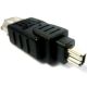 FIREWIRE 4 POLIG verloopadapter FIREWIRE 6 POLIG M/F