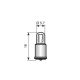 MIDGET LAMPJE 12V 100mA T1 ¾ MET FLENS