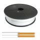 Luidspreker kabel 2x 0.5 mm-haspel 100 mtr wit 100% koper*