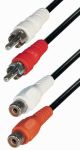 Cinch verlengkabel Cinch 2x M/2x F 1.5 mtr.
