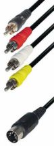 Cinch verloopkabel 4x cinch male >> Din 5-polig male 1. 5 m