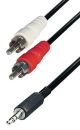 Audio verloopkabel 3.5mm male <<>> 2x Cinch male Stereo