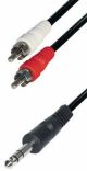 2x RCA plug - 6.3 mm stereo jack stekker. 1.5 m*