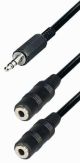 3.5 mm stereo plug - 2 x 3.5 mm stereo jack aansluiting. 0.2