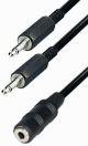 3.5mm Verbindingskabel 2x male mono <> 1x female stereo 0.2m