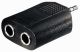 3,5mm Verloopdapter 3,5mm male >> 2x 6,3mm female stereo*