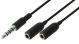 iPhone audio verloopkabel 3.5mm male 4-polig >>2x 3.5mm fem.
