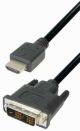 HDMI A verloopkabel DVI-D(24+1) M/M 100mtr