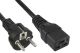 Haakse Schuko plug cee 7/7 naar C19-female recht 3 mtr zwart
