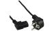 Haakse Schuko plug cee 7/7 naar C13-female haaks 0.5 m zwart