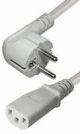 Haakse Schuko plug cee 7/7 naar C13-female recht 2.0 m wit