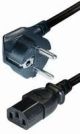Haakse Schuko plug cee 7/7 naar C13-female recht 1.5 m zwart