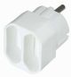 Netstekker adapter 1x Schuko male >> 2x Euro female wit