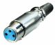 Cannon connector 3-polig female (XLR). zilver