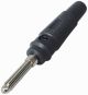 Banaanstekker 4mm met zijgat schroefuitvoering zwart