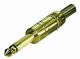 6.3mm stekker male mono verguld met veer*