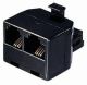 RJ45 splitter male >> 2x female RJ45* zwart