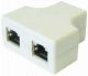RJ45 telefoon splitter female >> 2x RJ45 female wit*