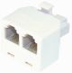 RJ11-stekker > 2x Telefoon RJ11-female wit