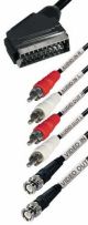 Scart verloopkabel scart male >> 2x BNC male + 4x cinch mal*