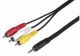 3.5mm Verloopkabel 3.5mm 4-polig male >> 3x cinch male 3m*