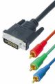DVi verloopkabel DVi male 24+5 pin >> 3x cinch male 1,8m*