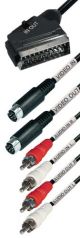 Scart verloopkabel scart male >> 2x s-vhs + 4x cinch male 2m